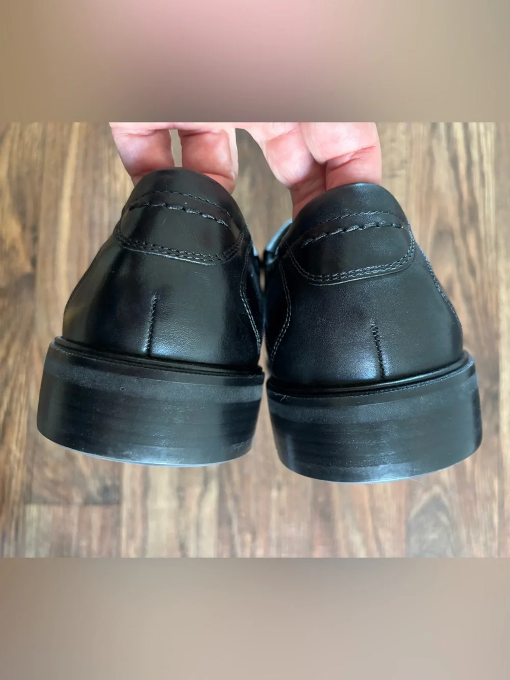 ECCO Windsor Apron Toe Leather Slip-On Loafers - Black 48- 14/14.5